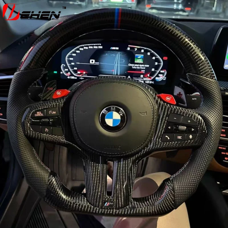 Carbon Fiber Steering Wheel Trim Cover panel For BMW 3 4 5 6 7 Series G01 G02 G05 G07 G26 G20 G30 G32 G80 G12 F90 F96 F97  F98