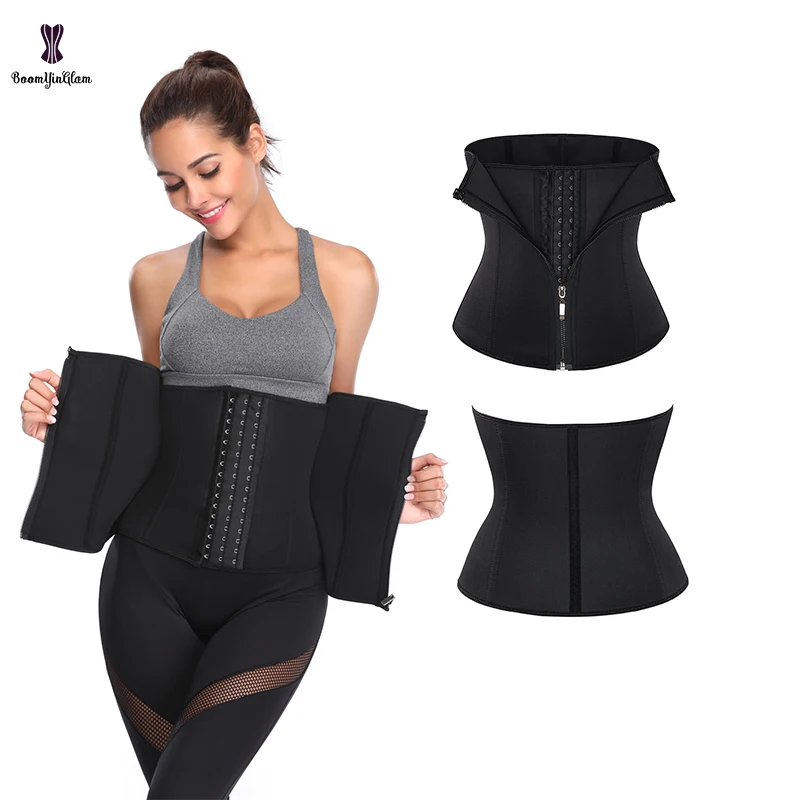 6 Steel Boned Zip Up Waist Trainer Slimming Tummy Belt Modeling Strap Waist Cinchers Body Shaper Neoprene Corset 611#