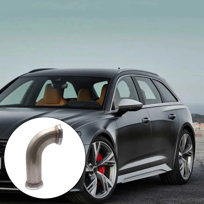 

90-градусный коленчатый адаптер из нержавеющей стали, водосточная труба, подходит для фланца с идентификатором 2,5 дюйма, автомобильные детали, аксессуары, выхлопные системы