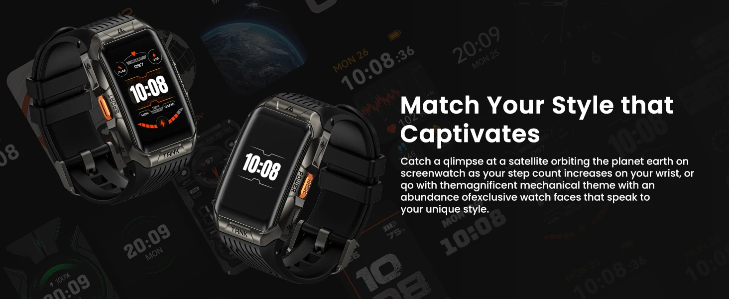 KOSPET TANK X2 Smartwatch für Herren, IP69K, wasserdicht, 3D-gebogener Bildschirm, 1,64 Zoll AMOLED, Bluetooth-Anruf, 170 Sportmodi, Smartwatch – Detail 10