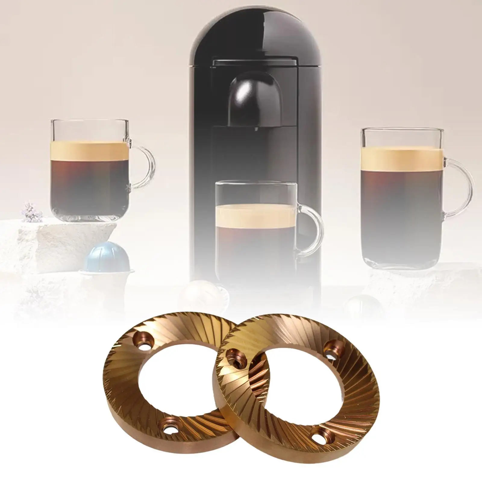 

2Pcs 64mm Flat Burrs Espresso Machine Parts Replacement Coating Surface Coffee Machine Accesory High Milling for DF64 DF64E