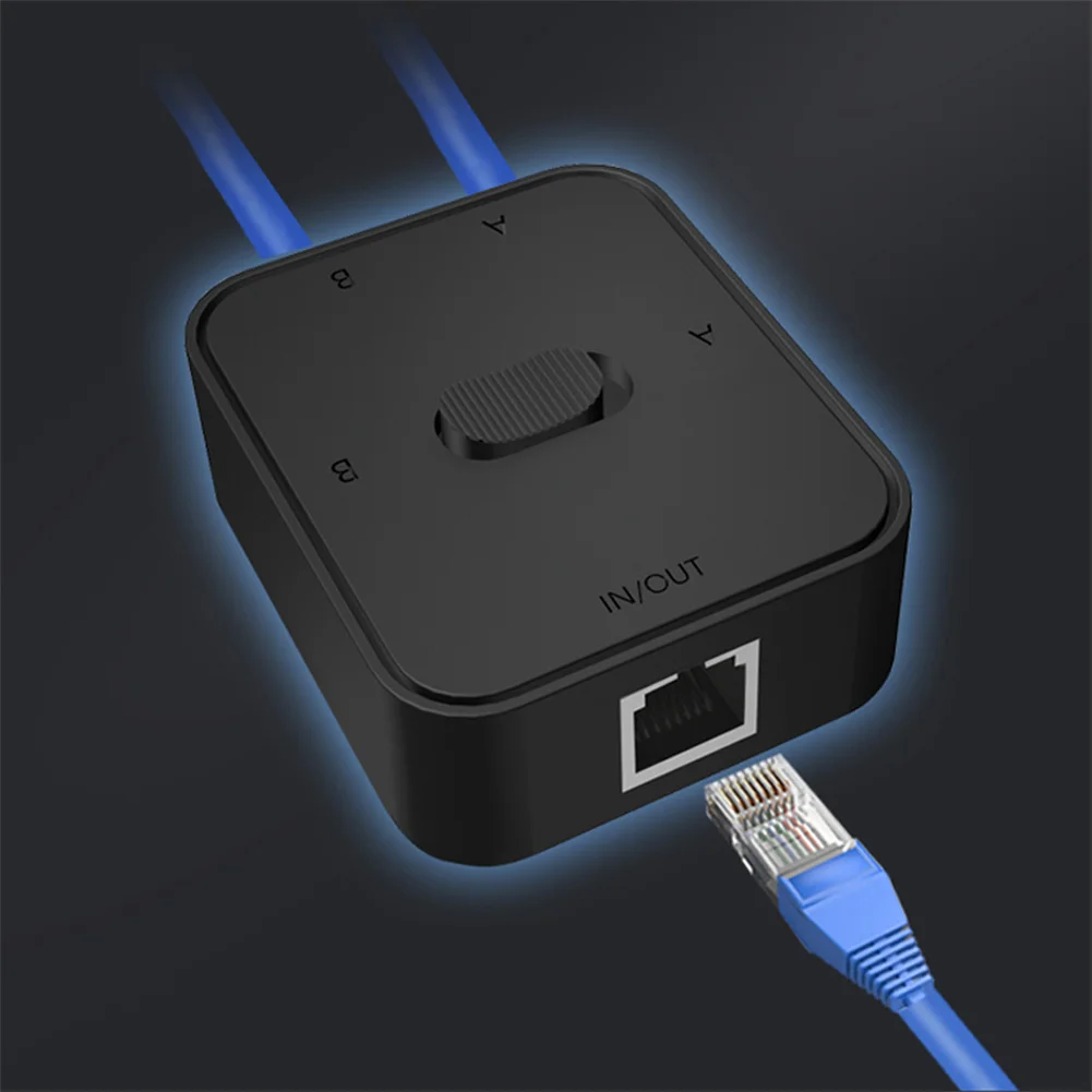 2 Port Rj45 Cat6 Lan Hub Network Switch Box Selector 2 In 1 Out 1 In 2 Out Ethernet Cable Splitter Connector For Laptop