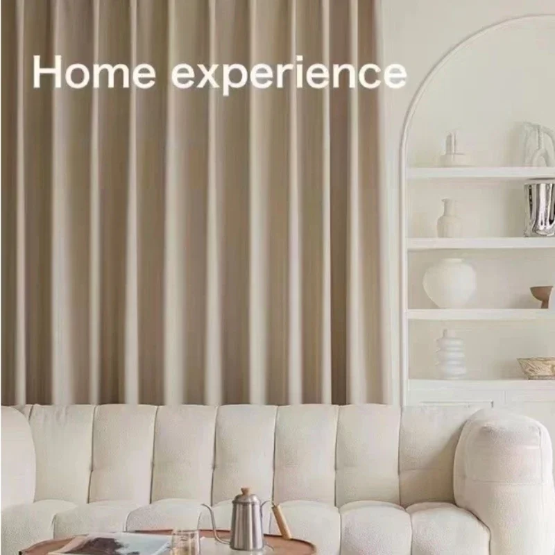 Blackout Curtains For Living Room Bedroom Thickened Simple Cotton And Linen Solid Color For Hotel Home Window Curtains Customize