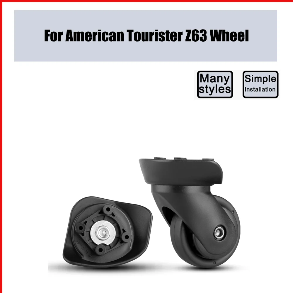 

For American Tourister Z63 Trolley Case Wheel Pulley Sliding Casters Universal Luggage Wheel Silent Smooth Wear-resistant Black