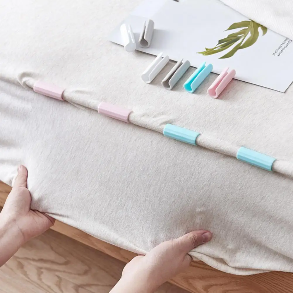 12Pcs 5cm Plastic Clips Small Lightweight Portable Bed Sheet Clips Quilt Bed Cover Grippers Non-slip Resistant Clamp For Bedding