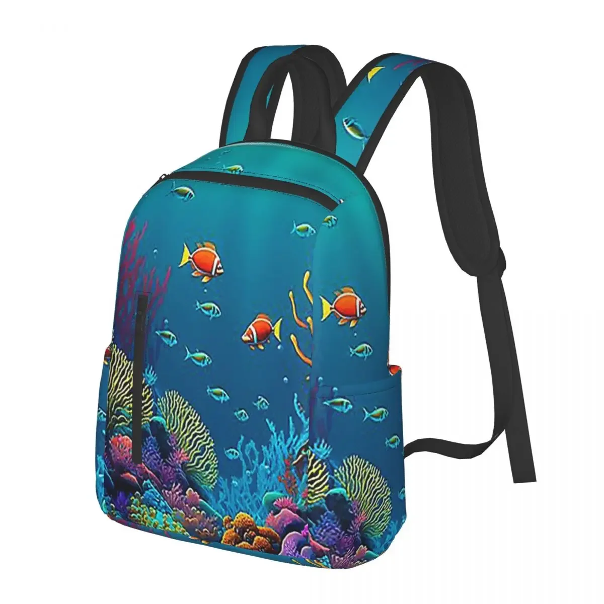 

Tropical Fishes Corals And Corals And Tropical Fish Student Backpack Travel Daypack for Men Women Fashion Bookbag Shoulder Bags