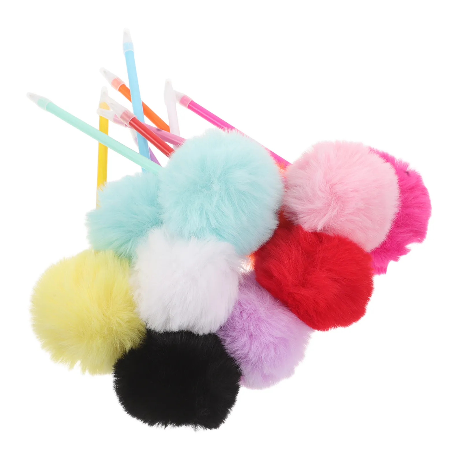 

10Pcs Creative Pom Pom Ballpoint Pens Cute Kawaii Colorful Writing Pens for Students Girls Office School Novelty Stationery
