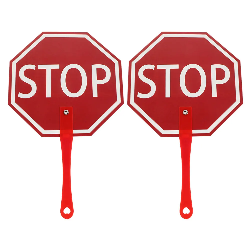2pcs Teaching Handheld Signs Plastic Stop Board for Classroom Activities Student Teacher Tools Games Lightweight