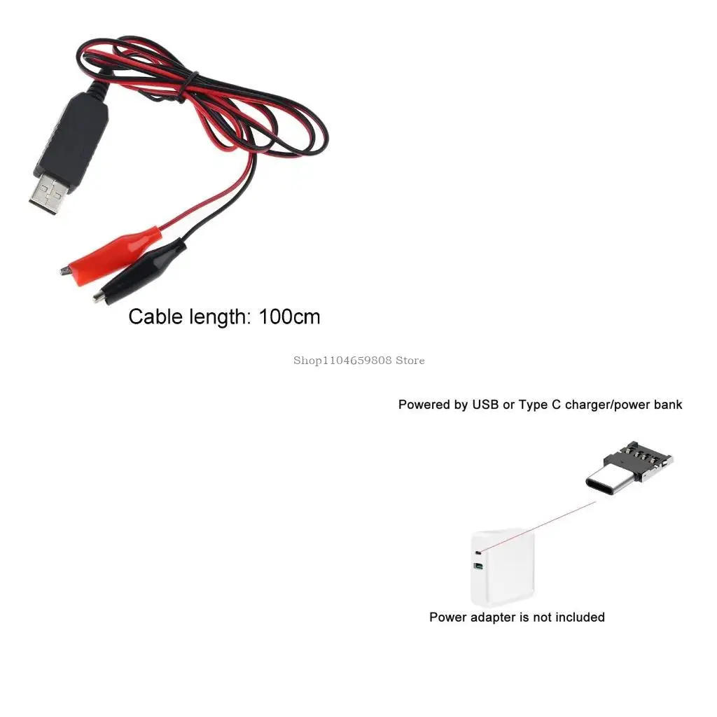 

2 in 1 Type C USB to 1.5V 3V 4.5V 6V Power Cable AA AAA C D Size Battery for Light Walkie Talkie Candles