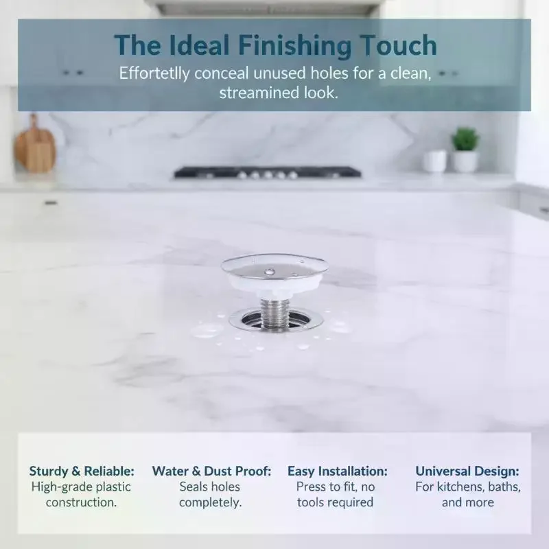Kitchen Sink Tap Hole Blanking Plug: 45mm Basin Cover Stopper Faucet Hole Cover Accessory