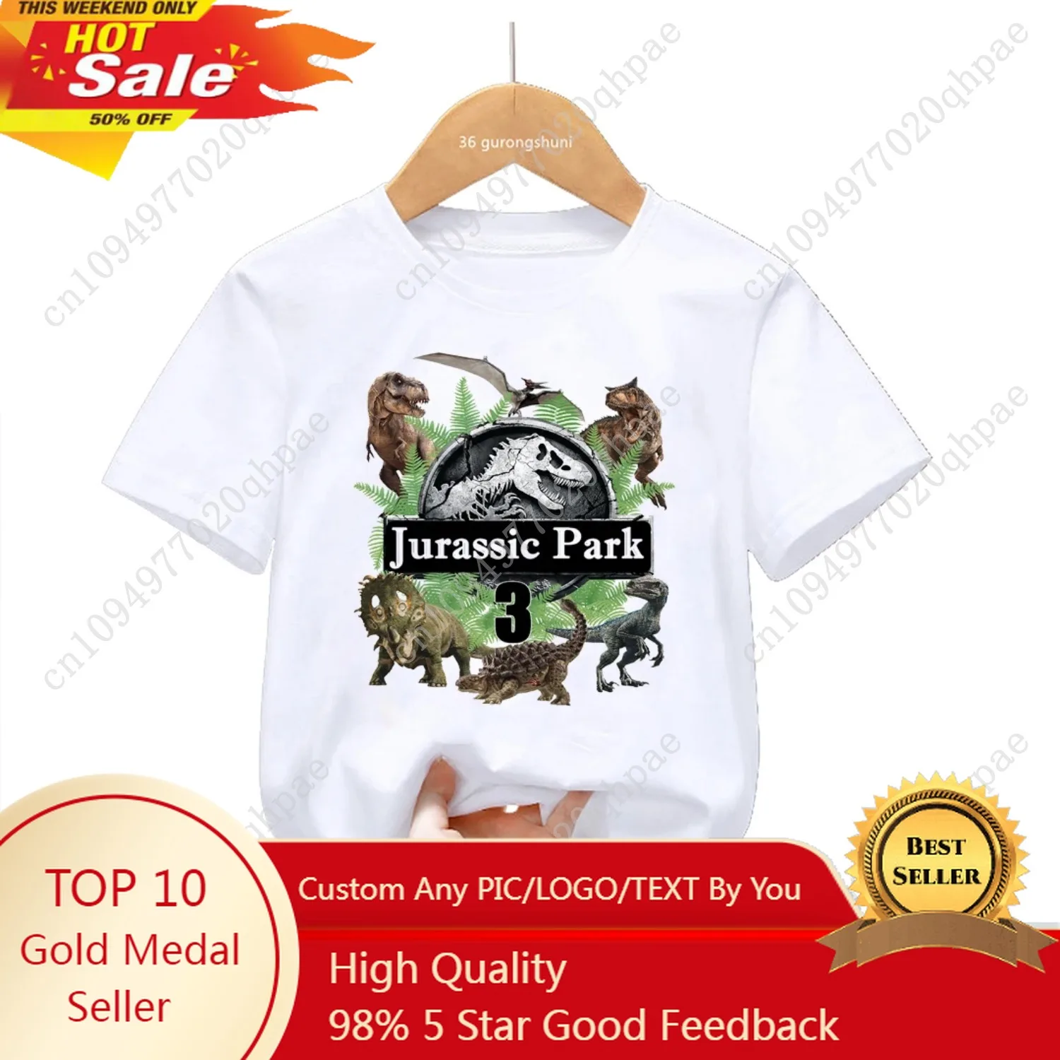 ملاحظة اسمك جديد حار فيلم الحديقة الجوراسية هدية عيد ميلاد 1-10th التي شيرت مضحك ديناصور تي شيرت الأولاد بلايز الاطفال الملابس بلايز #1