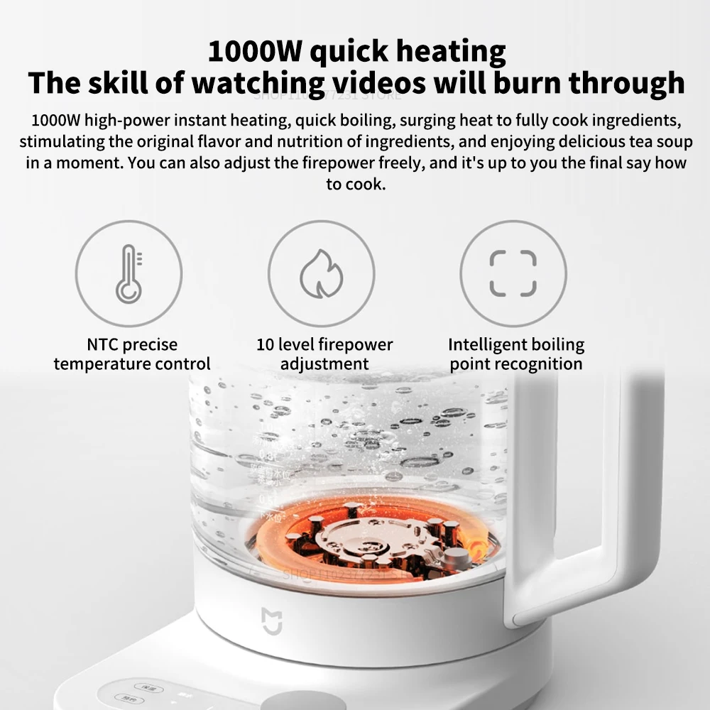 New Xiaomi Mijia Smart Multifunctional Health Kettle P1 1.8L Electric Pot 220V Food Contact Grade Material 10-gears Adjustable