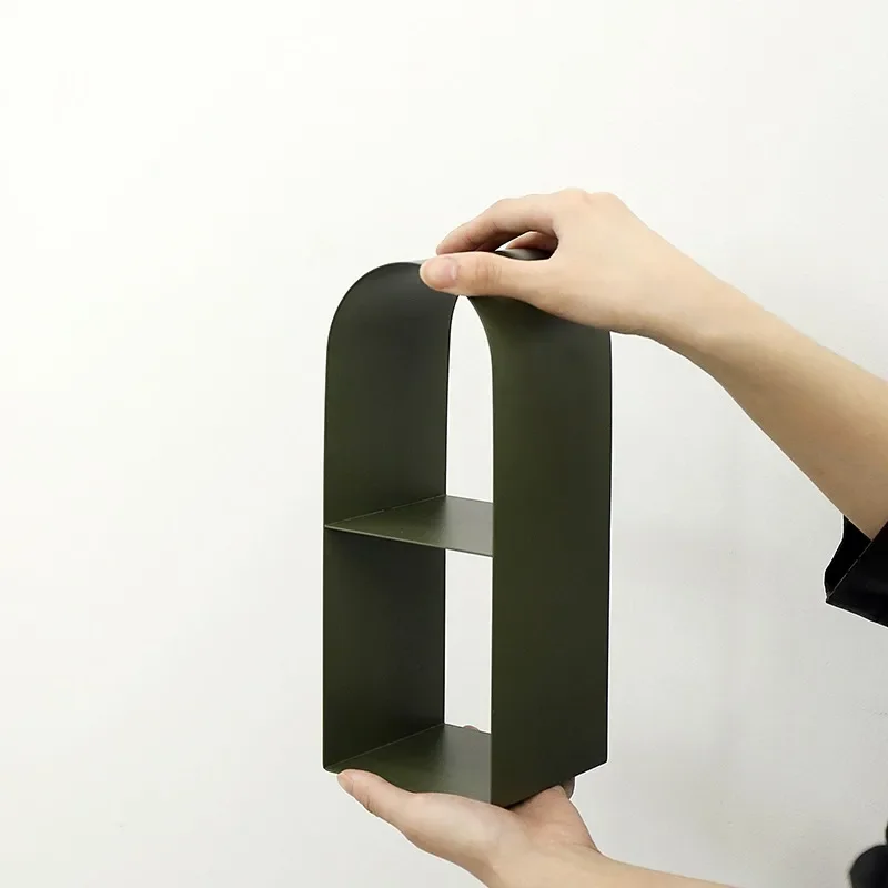 Modern Arch Organizer, Emerald Green Iron Display Rack for Entryway & Desktop, Minimalist for Vanity & Living Room Decor Storage