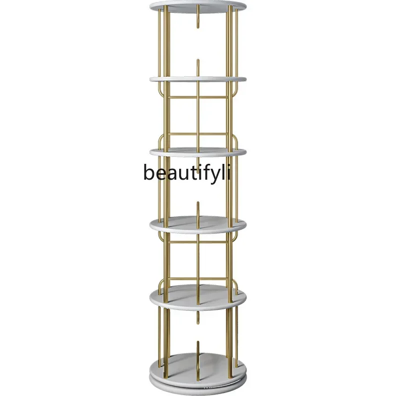 -FG10Rotating Bookshelf, 360 Degrees Small Bookcase, Solid Wood Shelf, Student Household Floor, Office Bookshelf
