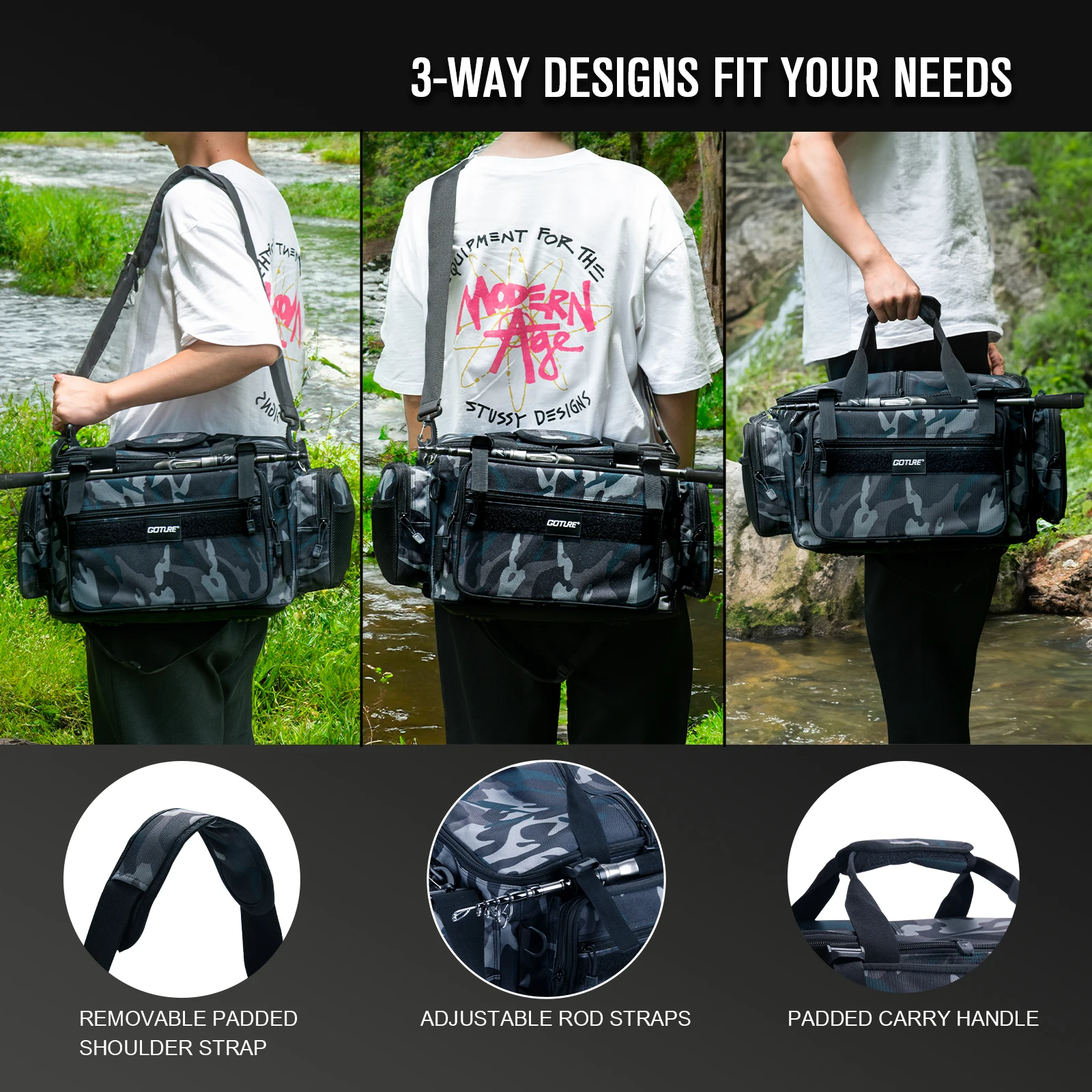 Bolsa señuelos impermeable Goture – Bandolera multifuncional para pesca - imagen 5