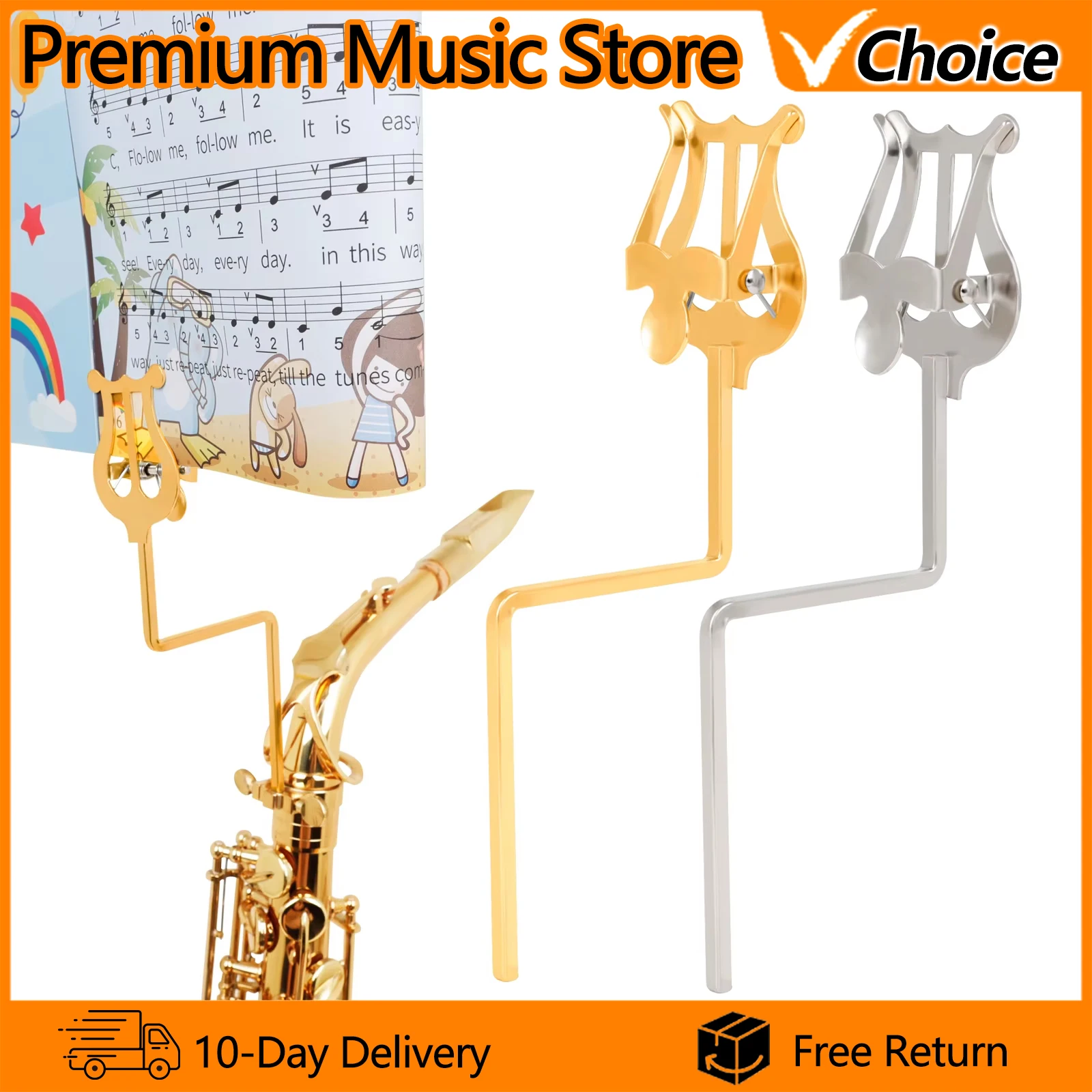 حامل موسيقى الساكسفون حامل موسيقى معدني محمول خفيف الوزن ألتو ساكسفون ورقة حامل الموسيقى ملحقات أدوات النفخ الخشبية #1