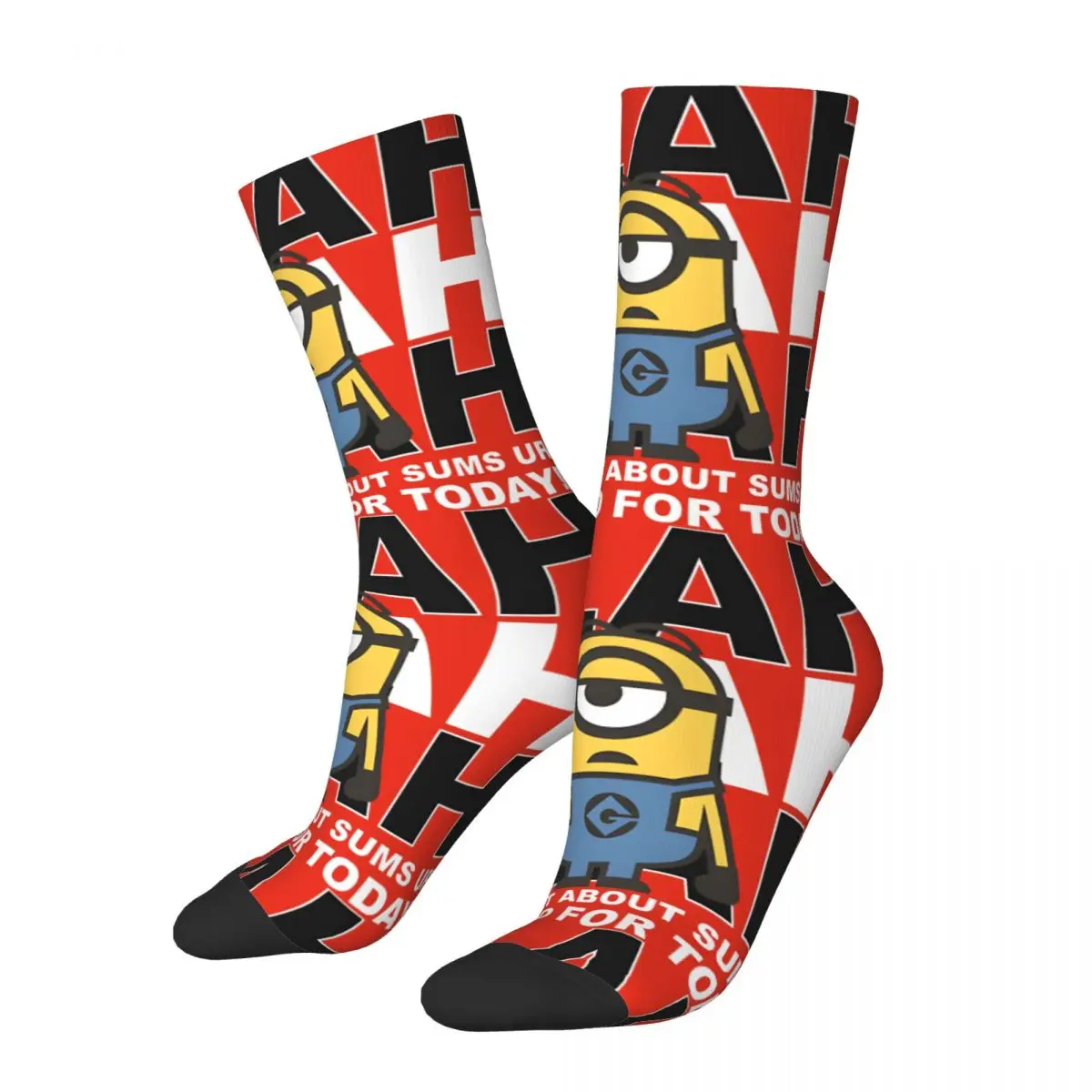 Minions Men's Socks Retro Harajuku Despicable Me Minions Street Style Novelty Casual Crew Sock