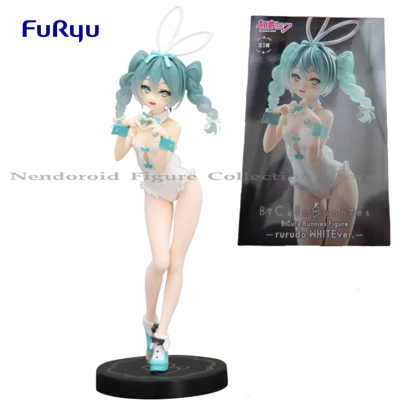 在庫あり-フリュー-初音ミク-bicute-bunnies-フィギュア-rurudo-white-ver-デスクトップかわいい人形アニメアクションフィギュア玩具ギフトモデル
