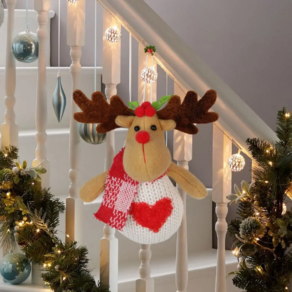 

Cartoon Christmas Plush Pendant Soft Handmade Santa Claus Hanging Ornaments Cute Elk Snowman Girl Christmas Tree Decoration