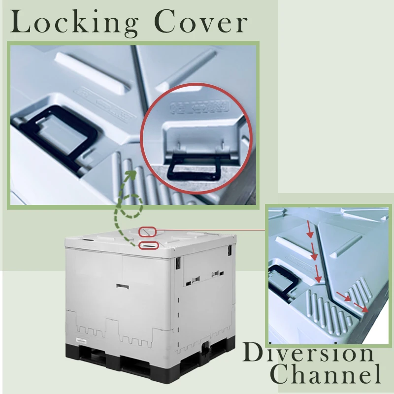 1000 Liters Plastic IBC Milk Wine Beer Juice Oil Foldable Turnover Container Collapsible Ibc Box