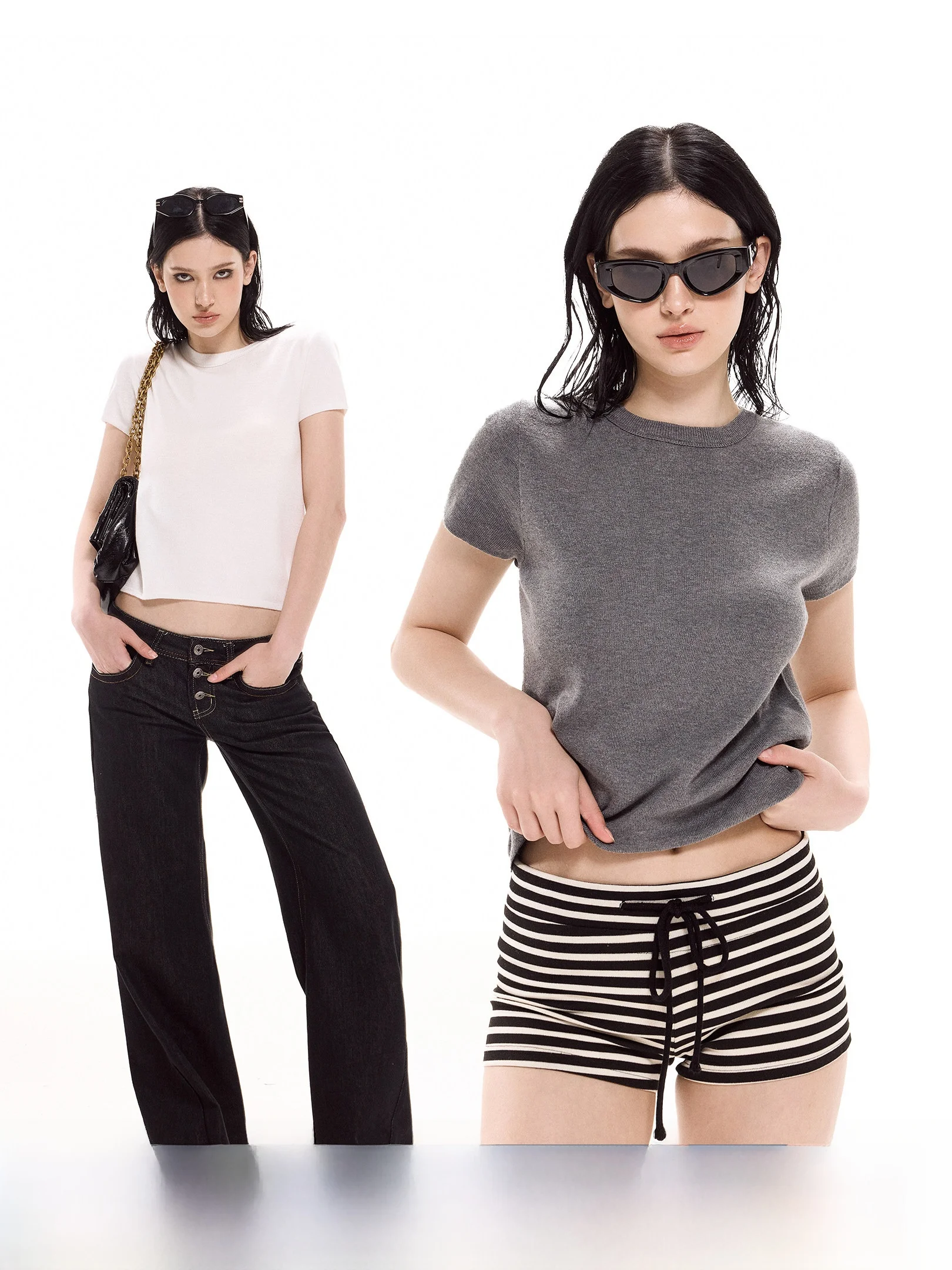 

Ich Mode ort Sve Knitted T-irt Women Summer Color round Ne Slim Fit oulder Small Top Casual Sle 2026 New