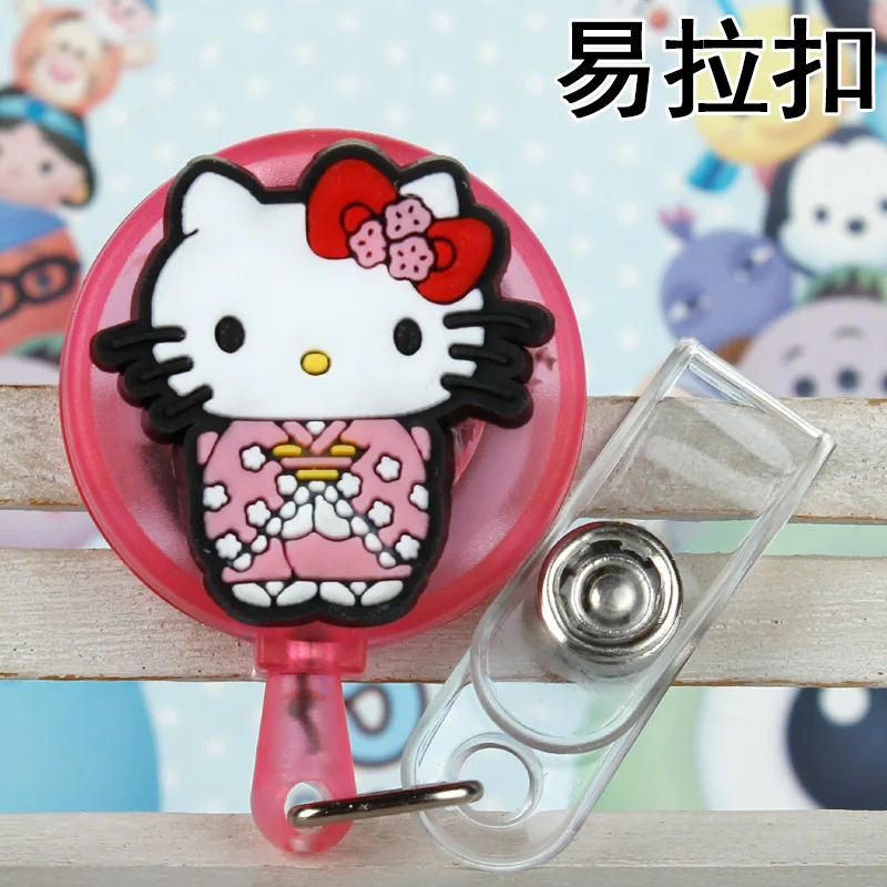 Cute Hello Kitty ID Card Holder Scalable Toggle Clip Employee Card Doctor Nurse Chest Card Student Bus Card Holder - view 6