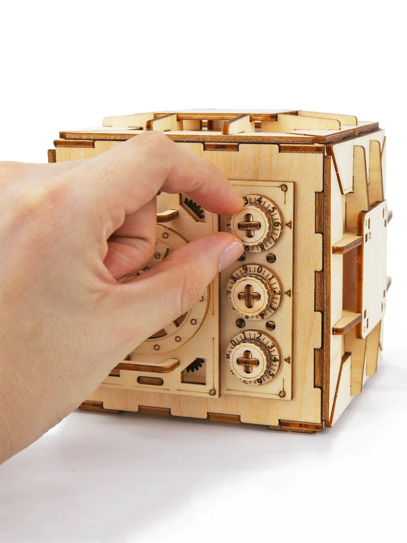 3D Wooden Puzzle DIY Locker Puzzle Box with Combination Model Kit for Adults and Kids to Build  Mechanical Store Your Precious