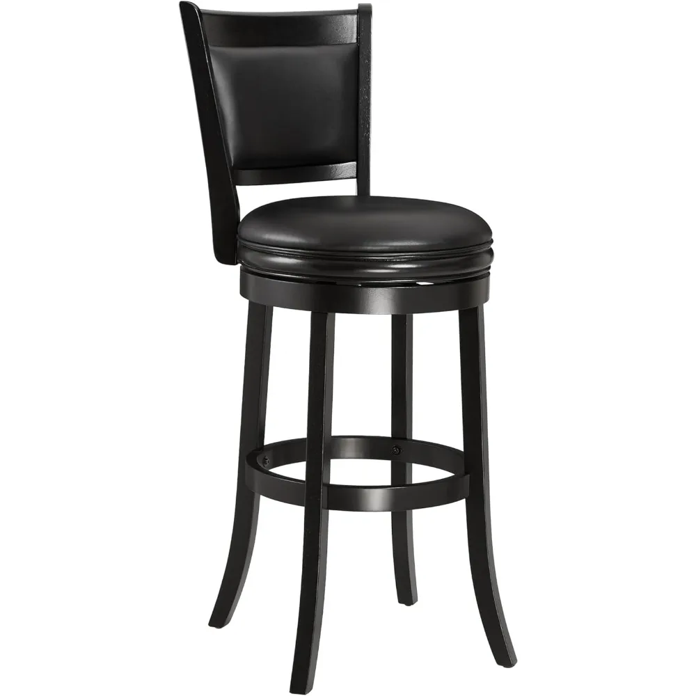 Preto giratório Pub Altura Barstool, 29 Polegada Altura do assento, Conjunto de 1