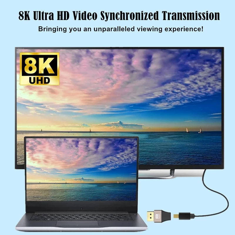 Mini DP 8K DisplayPort 1.4 Adapter DP Male to Female Extender Alloy Shell Female to Female Extension Connector Converter image 3