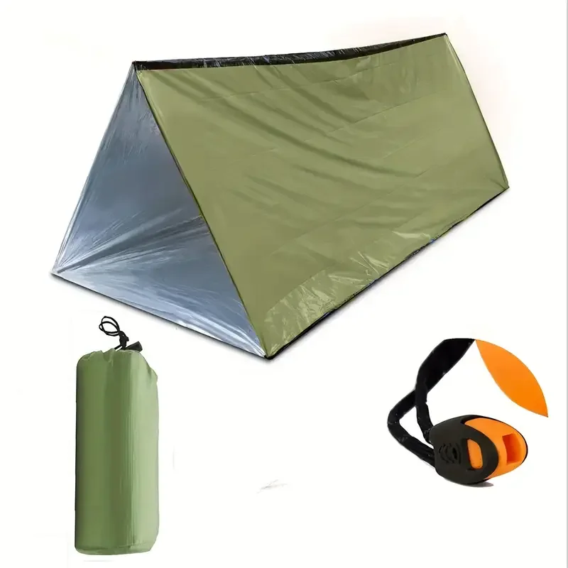 ที่พักพิงฉุกเฉิน Bivy Survival เต็นท์ชุด Mylar หลอดเต็นท์ถุงนอนกันน้ํากลางแจ้ง SOS ผ้าห่มความร้อนนํากลับมาใช้ใหม่