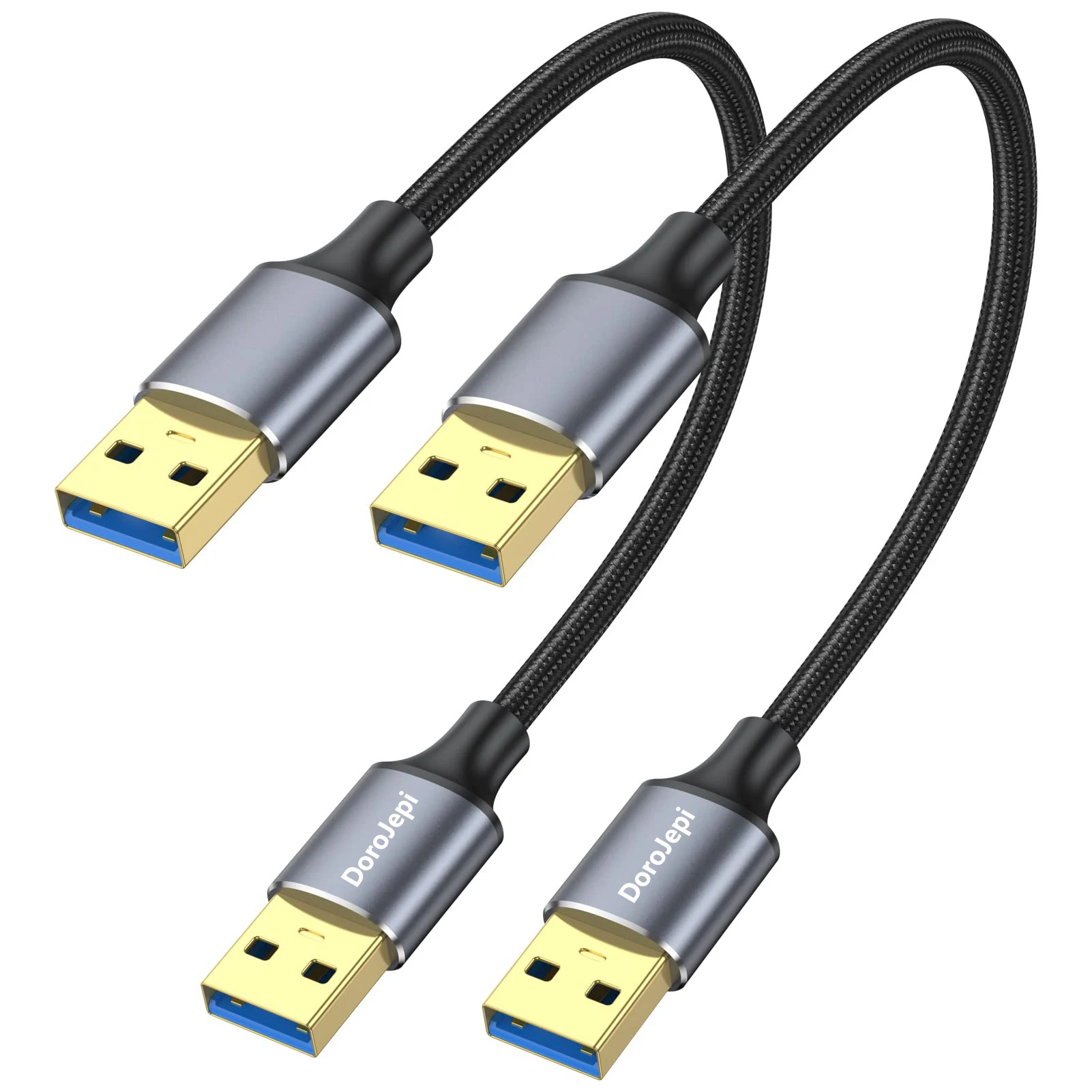 

DoroJepi 2PCS USB to USB Cable Male to Male Cable Double Sided USB Cord Compatible with Hard Drive Laptop Cooler DVD Player