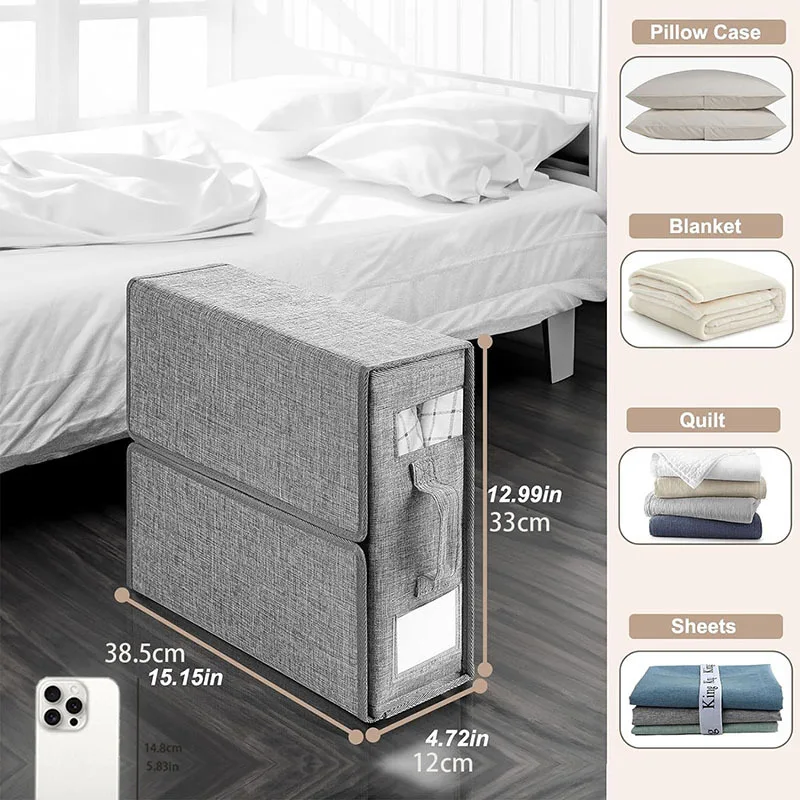 

High-End Oxford Cloth Bedding Storage Box, Large Capacity Quilt & Sheet Organizer with Dustproof Cover