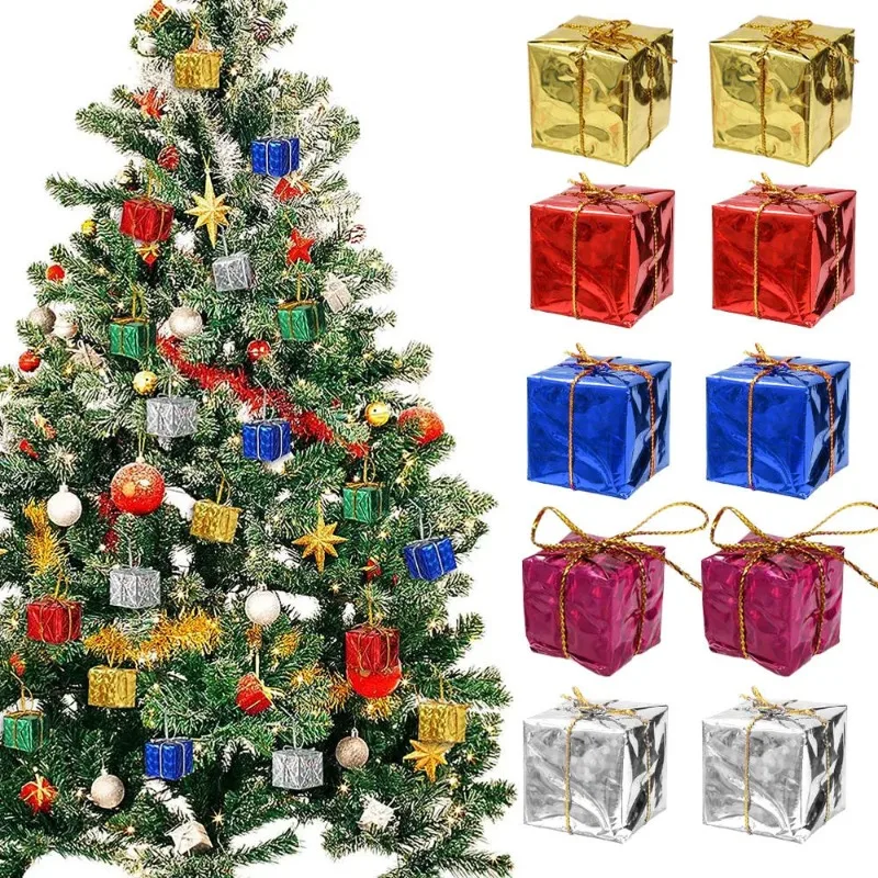 Décoration d'arbre de Noël créative avec pendentif, sacs cadeaux mignons, boîte d'emballage de bonbons, arbres de Noël du Nouvel An, ornements colorés, 5 pièces