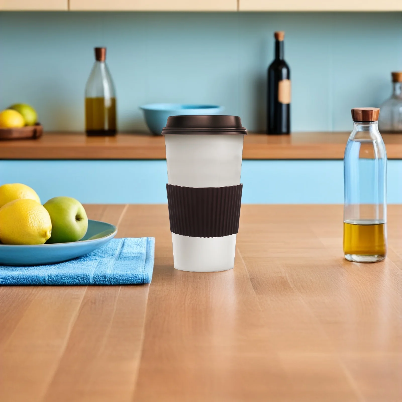 

10Pcs Silicone Cup Sleeve Heat-Resistant Non-Slip Reusable Coffee Mug Cover Protector for Home Travel Thermal Drink Insulator