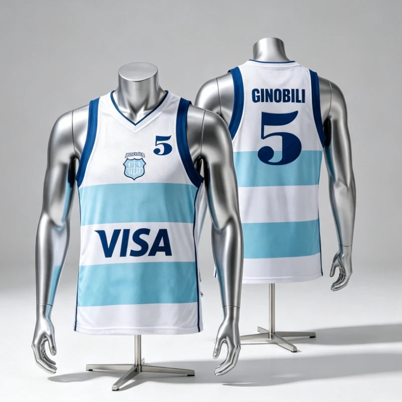 Camiseta deportiva con estampado 3D de Ginobili para competición deportiva de verano entre padres e hijos, camiseta fina transpirable de secado rápido para deportes al aire libre