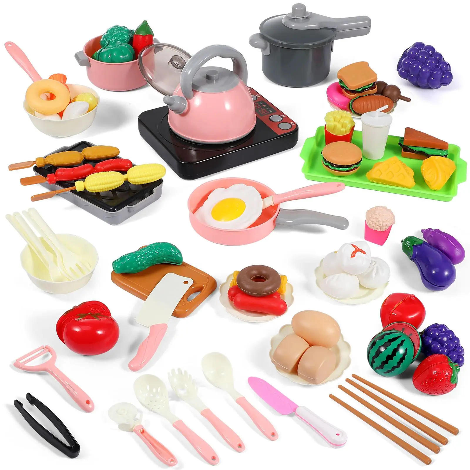Simulated Toys Children Playset Toddler Accessories Cooking Plastic Kids Pretend Food Kids Kitchen Set Play Kitchen Accessories