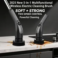 New 5-in-1 Multi-Func Cordless Electric Cleaning Brush, Adjustable Rotating Scrub Brush, for Car, Kitchen & Bathroom Cleaning