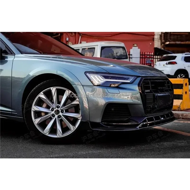 Labbra anteriori per paraurti anteriore per auto in fibra di carbonio a secco con montaggio perfetto per Audi A6 Allroad 2019-2022 Labbro anteriore per paraurti stile MC