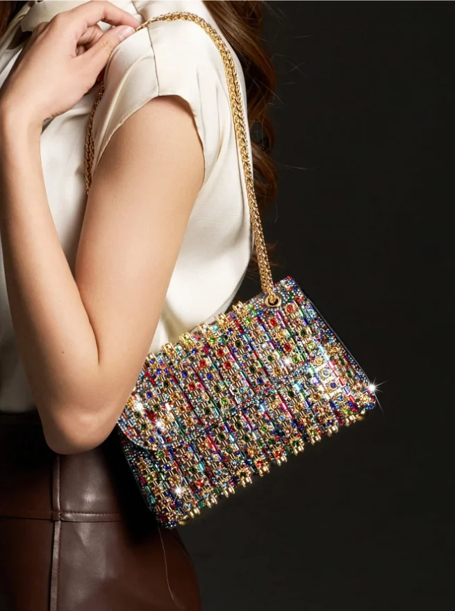 

Shining Rhinestones Women's Evening Clutch Bag for Parties Luxury Designer Handmade Purses and handbag