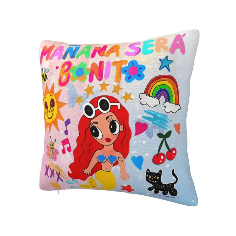 Modern Reggaeton Music Manana Sera Bonito Karol G Cushion Cover 66*66 cm Soft Throw Pillow Case Home Decor Sofa Chair Pillowcase