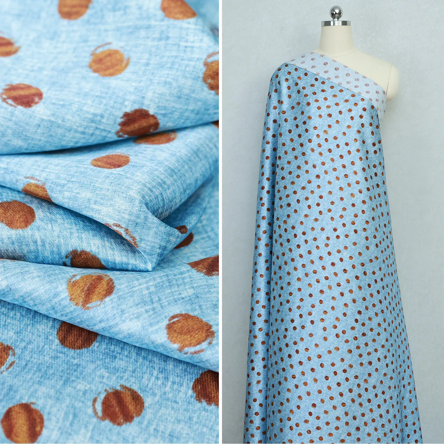 High Quality Tuscan Polka Dot Silk Stretch Satin Twill Silkworm Silk Fabric Clothing Shirt Skirt Designer Cloth