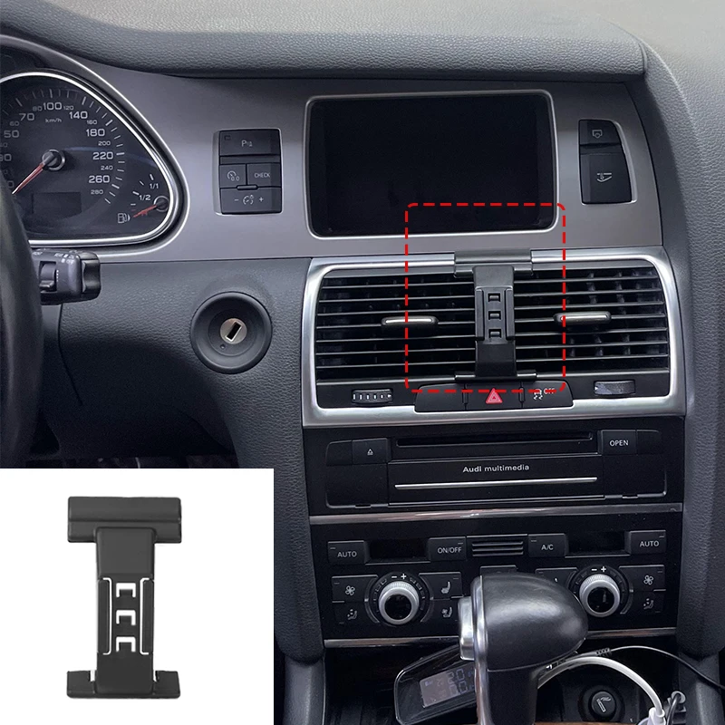 Car Phone Holder For AUDI Q7 2006 2007-2014 2015 Mobile Phone Support Car Mounts Wireless Charging Car Accessories degrees