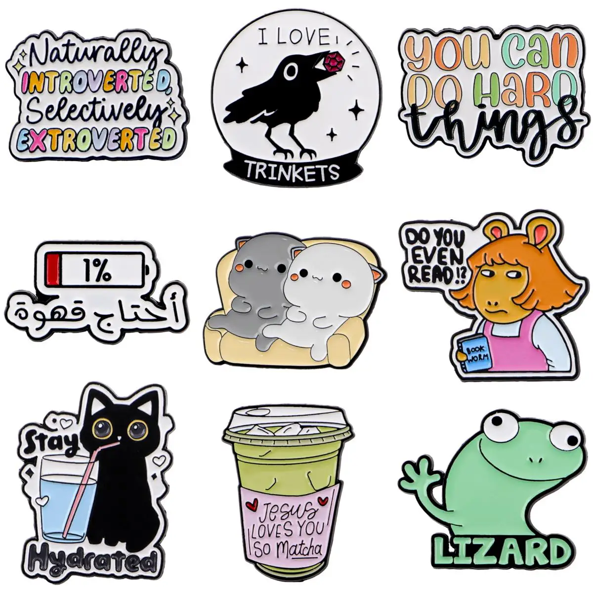 Inspirierende Zitate Emaille Pin Süße Katze Brosche für Mantel Damen Broschen Mode Revers Abzeichen Schmuck Geschenk für Freunde