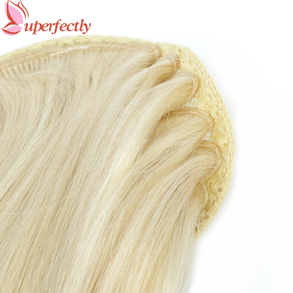 Uperfectly Drawstring Ponytail Clip in Hair Pieces Human Hair Straight Ponytail Extensions Honey Blonde Brazilian Remy Hair