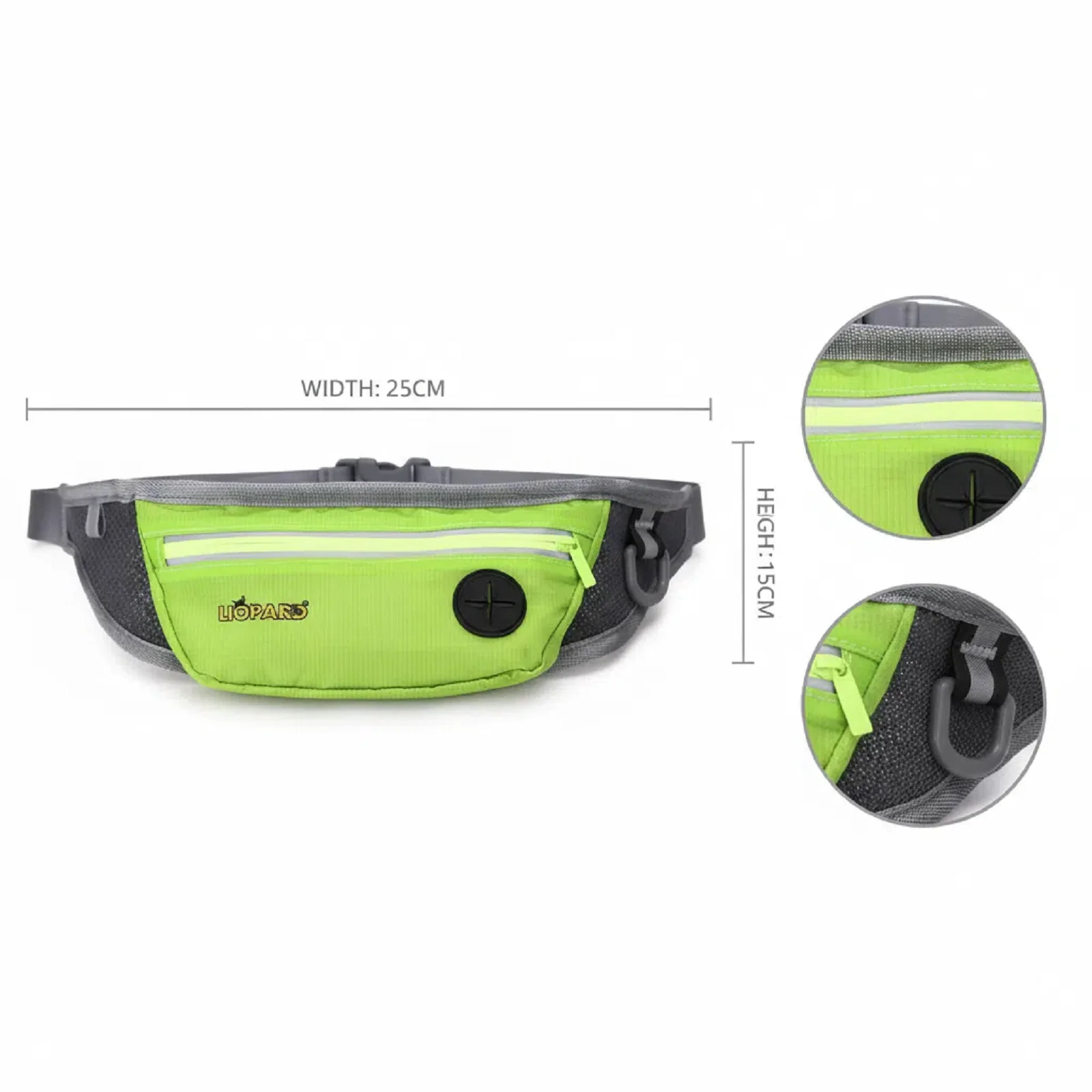 Прочная нейлоновая поясная сумка для дрессировки собак для бега, включая мешки для мусора для дрессировки домашних животных 11 см * 43 см