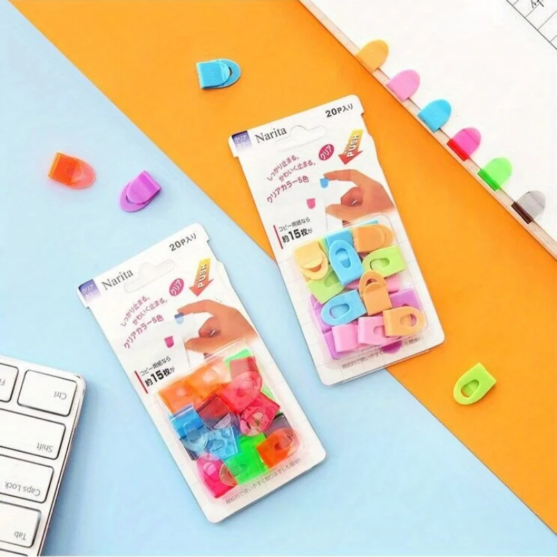 20pcs Color Mini Paper Clip Bookmark File Index Page Clip Memo Paper Clip Office Company School Stationery Label Clip