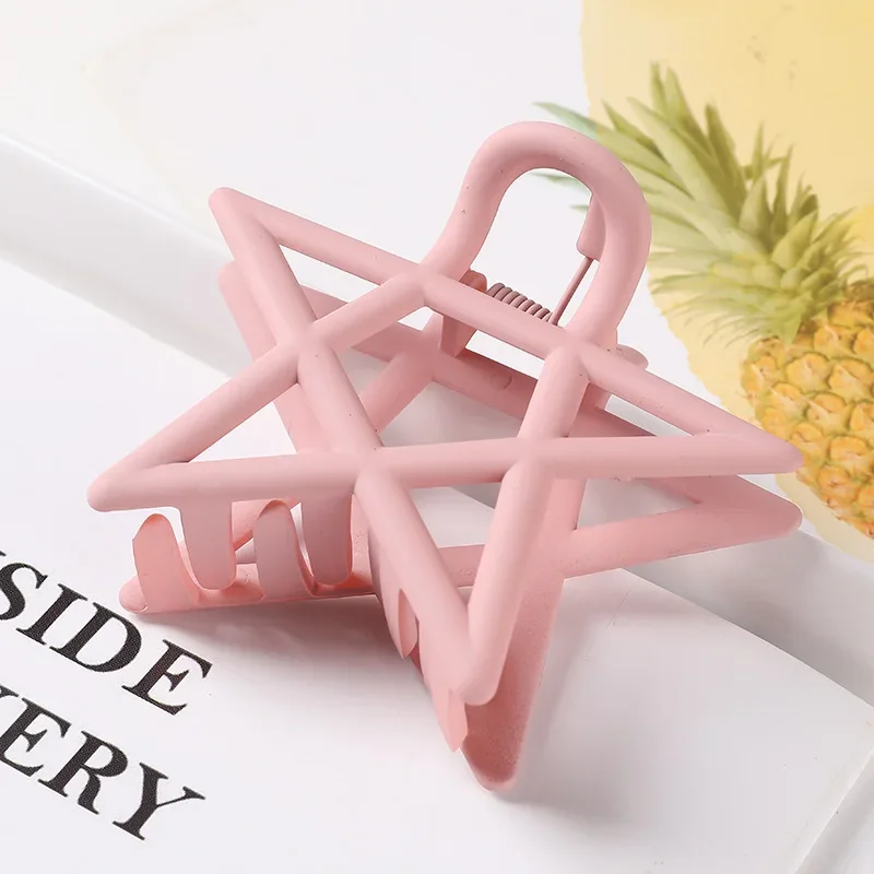 New Claw Clip for Women Tough Pink Plastic Hair Claw Large Geometric Headband Clamps Crab Clip Hair Accessories Gift