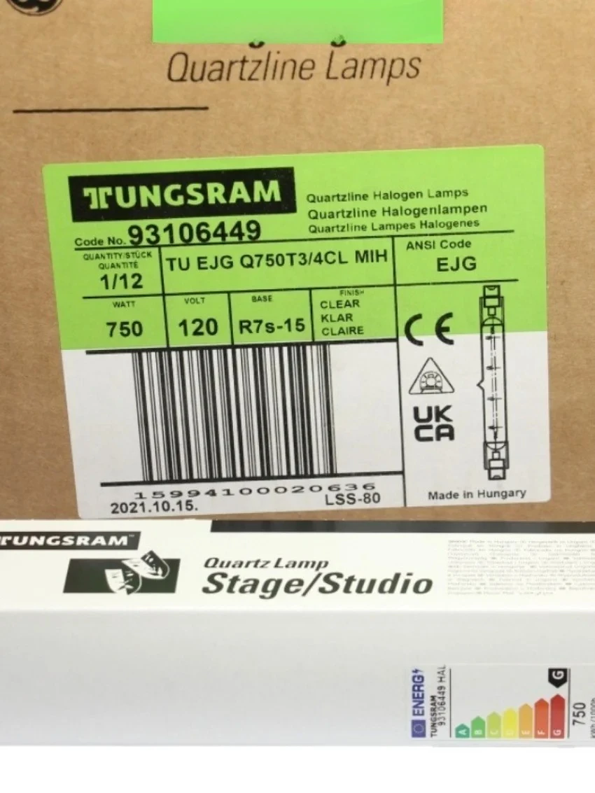 

TUNGSRAM EJG 120V750W Q750T3/4CL GretagMacbeth Judge Light Box