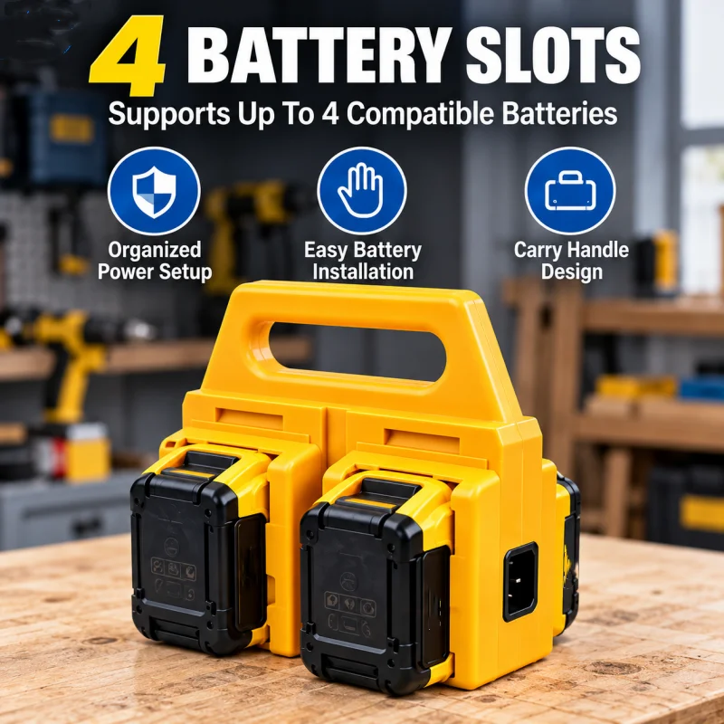 Dewalt 18V/20V 배터리용 전원 어댑터, 4구 분배기, 1.45m 케이블, 무게 ... - 2