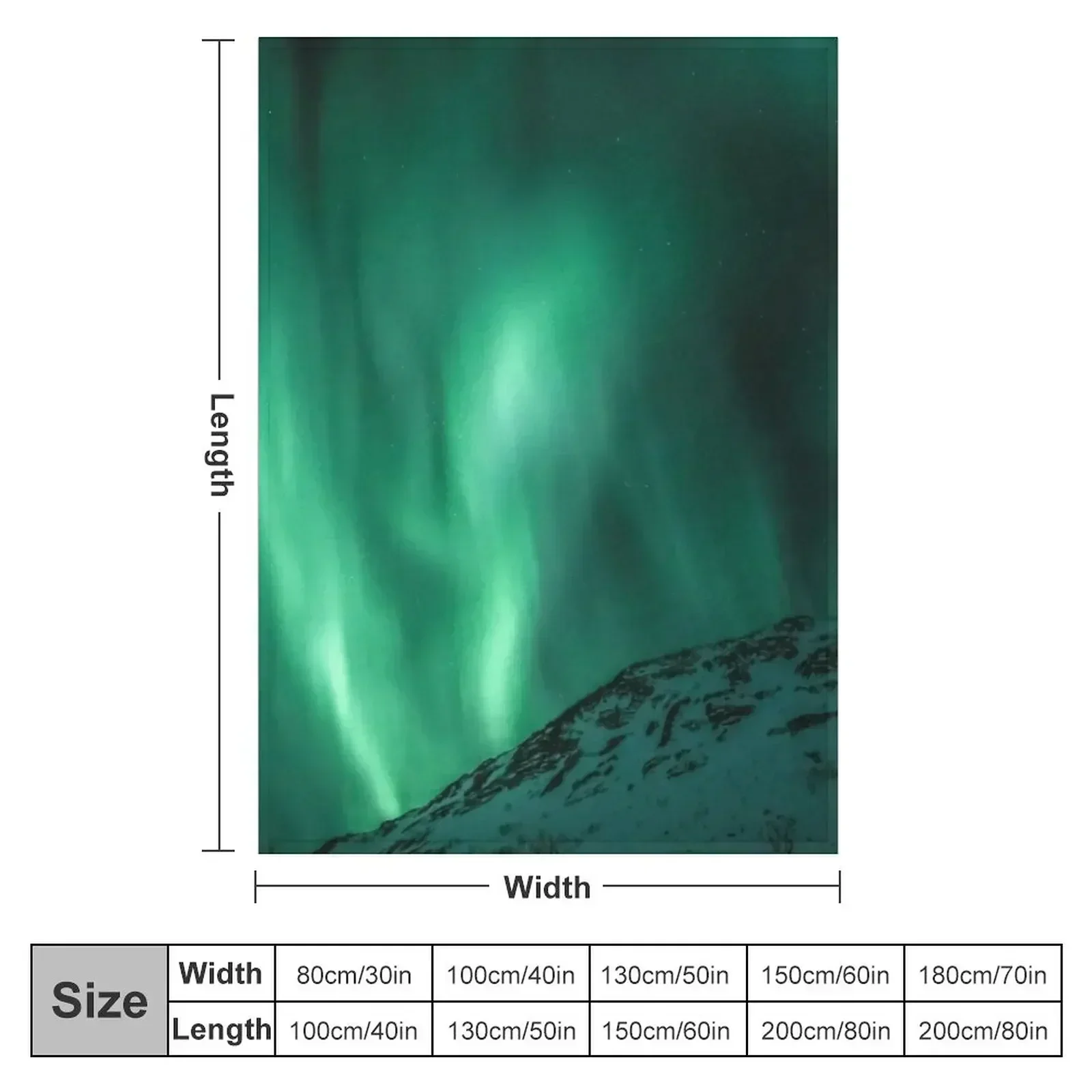 Iceland Northern Lights Mountain with Snow Throw Blanket Furrys Custom Comforter Retros Blankets